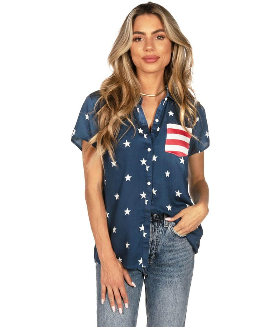 Women's Classic Flag Button Down Shirt Primary Image