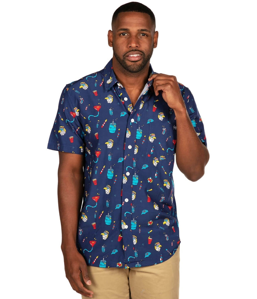 Men's Epic Eagle Keg Party Button Down Shirt