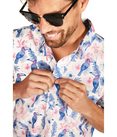 Men's Toucan Tango White Hawaiian Shirt Image 6