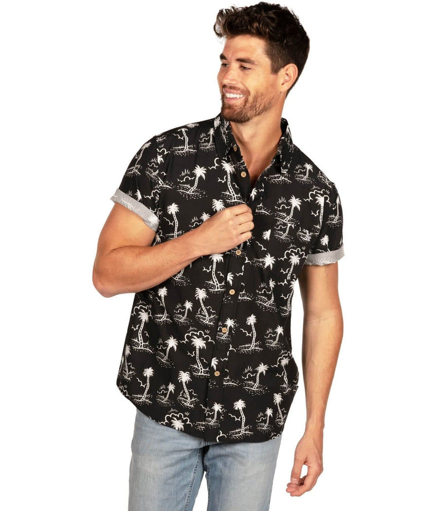 Men's Monochrome Moonlight Hawaiian Shirt Image 3