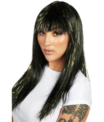 Metallic Gold Wig With Bangs