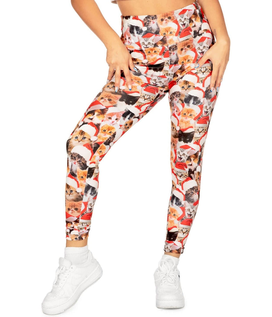 Christmas Cat High Waisted Leggings