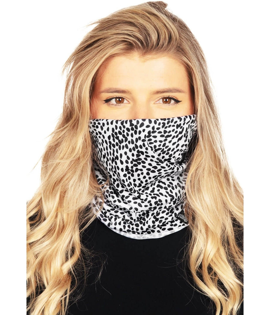 Spotted Black and White Neck Warmer Ski and Snowboard Apparel Tipsy