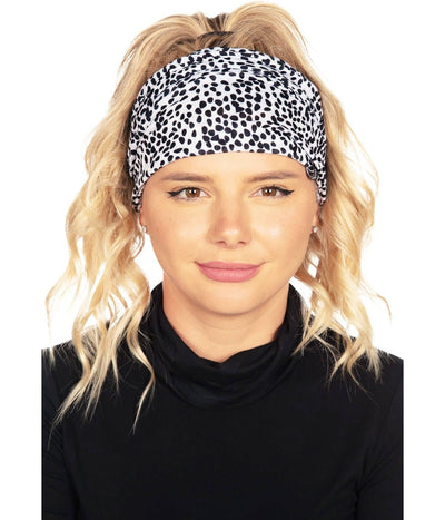 Spotted Black and White Ski Face Cover Image 2