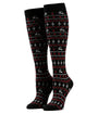 Women's Red and Black Fair Isle Socks (Fits Sizes 6-11W)