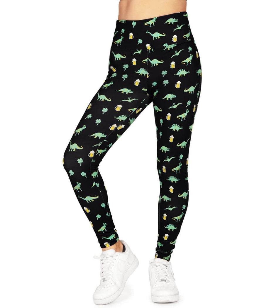 Drinkosaurus Rex High Waisted Leggings: Women's Paddy's