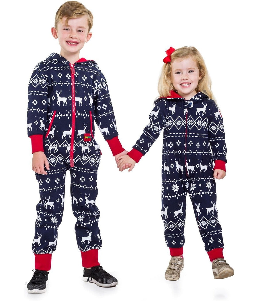 Boy's / Girl's Blue Fair Isle Reindeer Jumpsuit