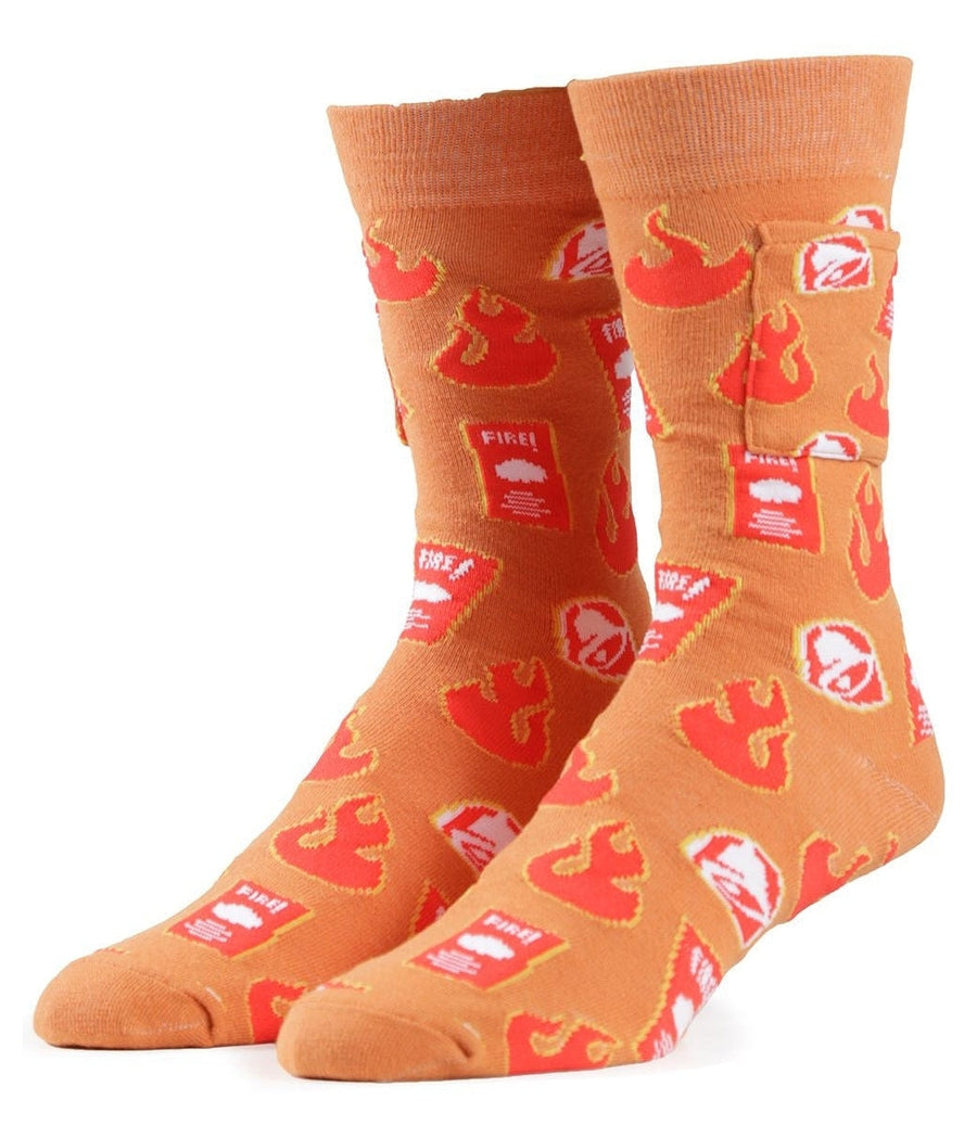 Men's Taco Bell Saucy Socks with Pockets (Fits Sizes 8-11M) Primary Image