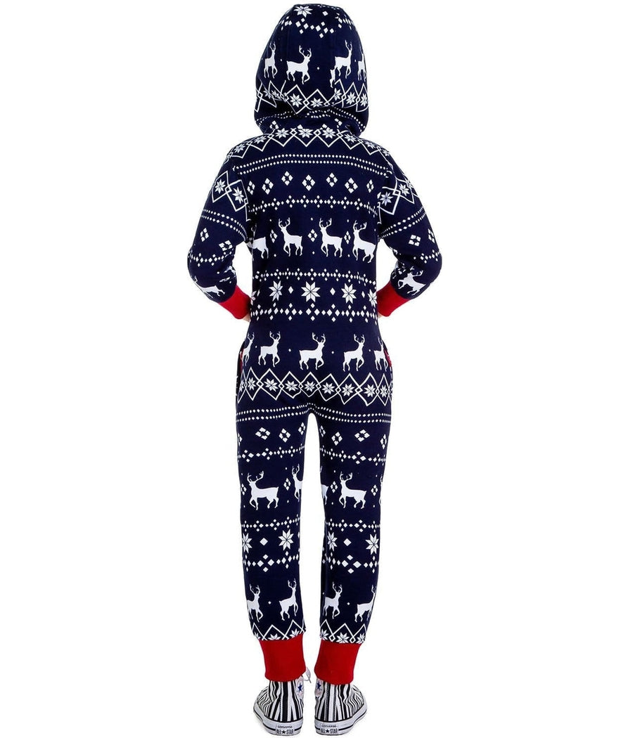 Boy's / Girl's Blue Fair Isle Reindeer Jumpsuit