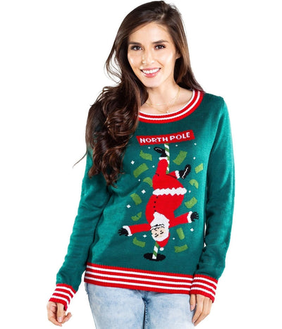 Women's North Pole Dancer Ugly Christmas Sweater Image 3