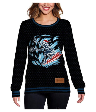 Women's Ballast Point Surfin Skull Ugly Christmas Sweater Primary Image