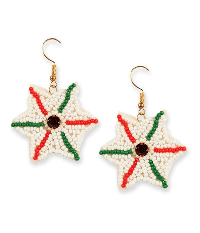 Beaded Snowflake Earrings Primary Image