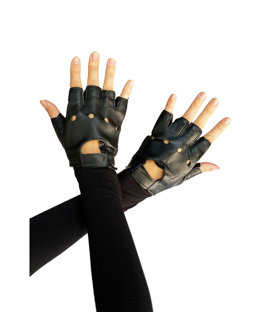 Unisex Fingerless Black Gloves