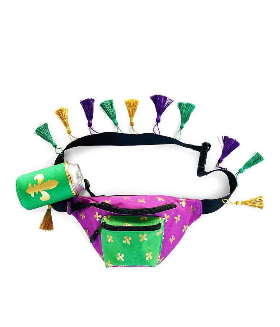 Mardi Gras Tassel Fanny Pack with Drink Holder Primary Image