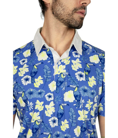 Men's Blue Botanics Golf Polo Image 4
