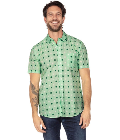Men's Mint Clover Button Down Shirt Image 2