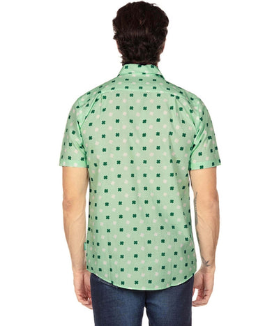 Men's Mint Clover Button Down Shirt Image 3