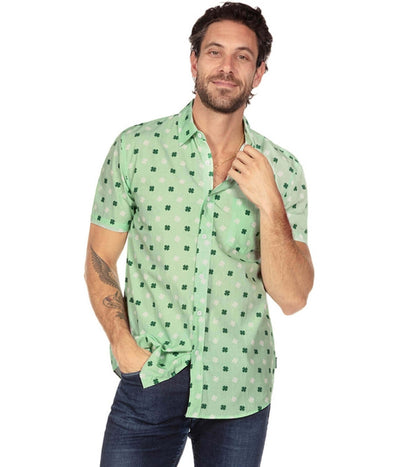 Men's Mint Clover Button Down Shirt Image 4