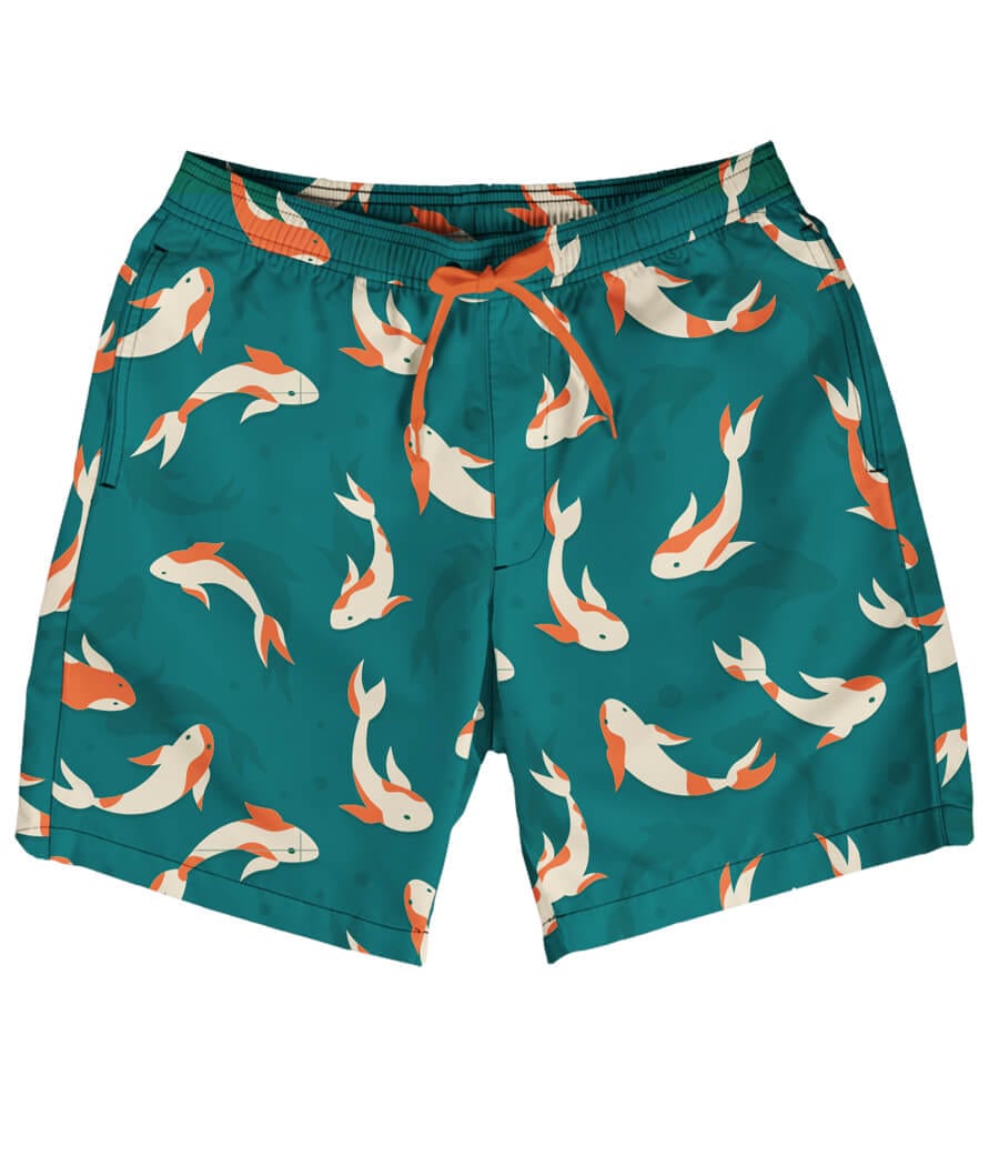Feelin' Koi Stretch Swim Trunks - 7.5" Inseam