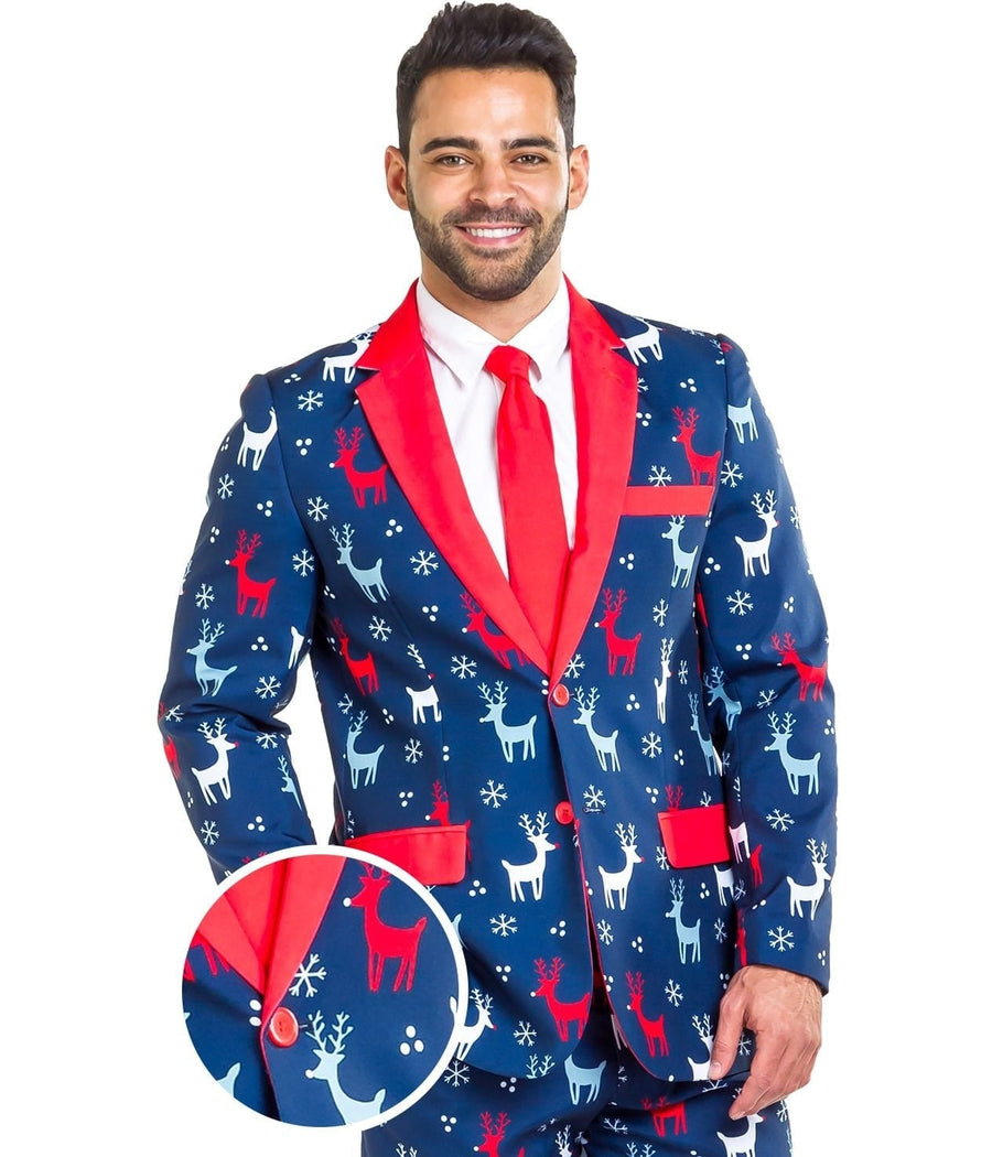 Men's Reindeer Gains Blazer w/ Tie