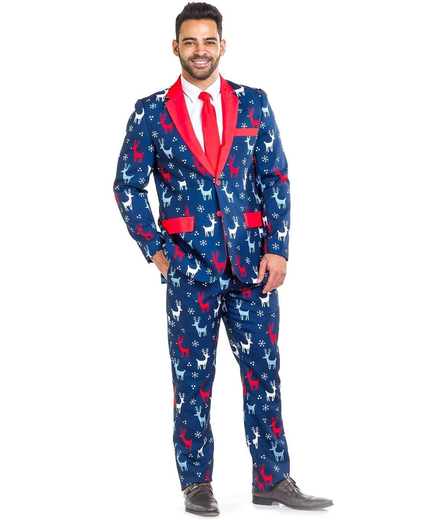 Men's Reindeer Gains Blazer w/ Tie Image 3