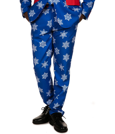 Men's Blue Snowflake Suit Pants Primary Image