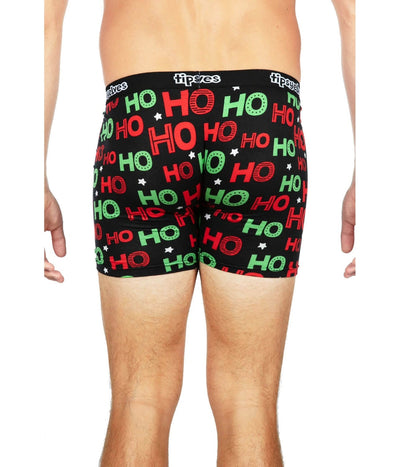 Men's Red and Green Ho Ho Ho Boxer Briefs Image 3