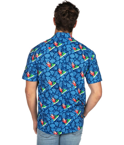 Men's Santa Jet Ski Button Down Shirt Image 3