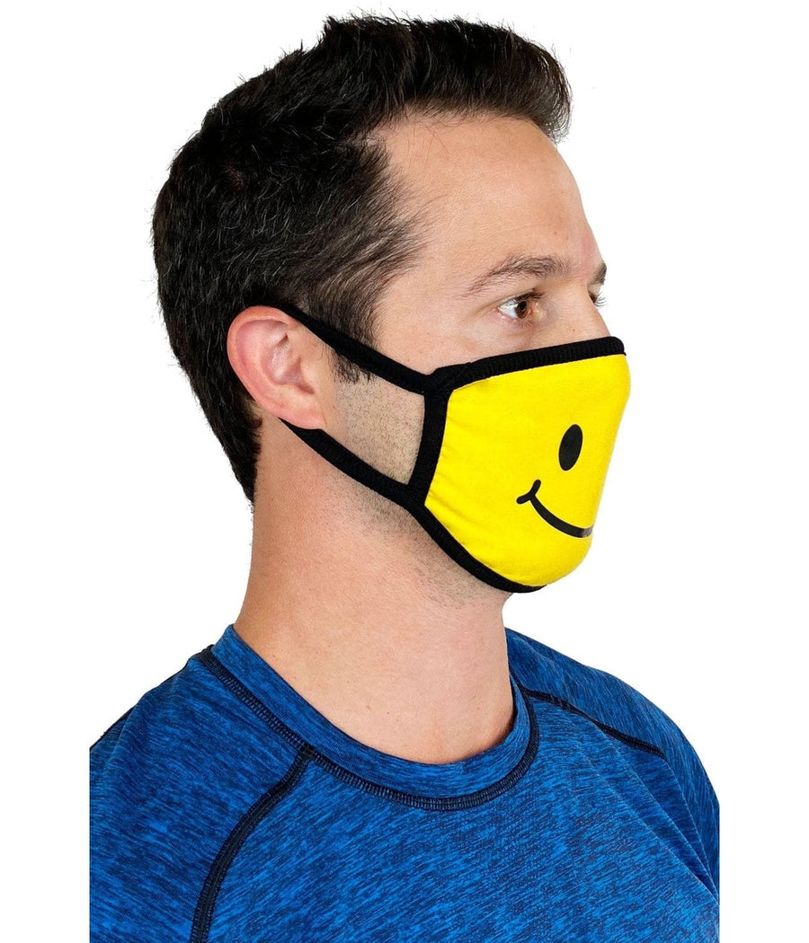 Smiley Cloth Face Mask (Yellow) Image 3