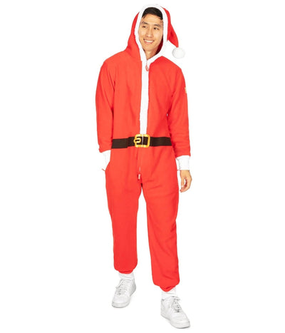 Men's Santa Jumpsuit With Fur Primary Image