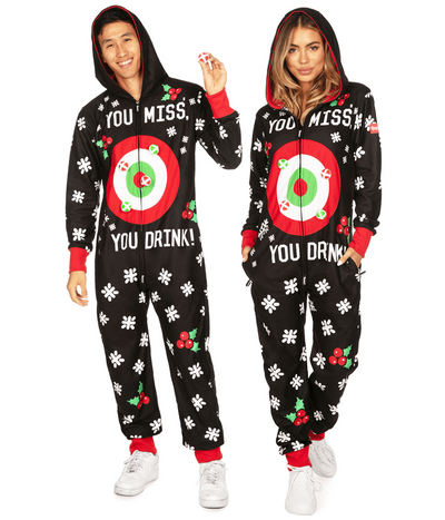 Matching Drinking Game Couples Jumpsuits Primary Image