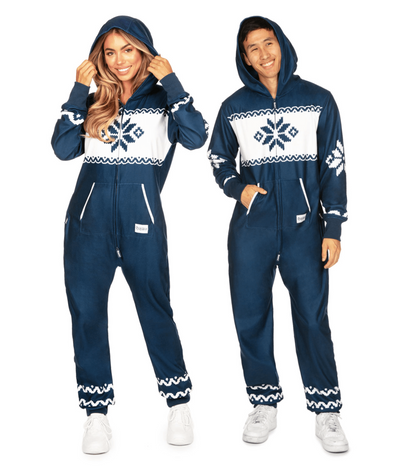 Matching Snowflake Couples Jumpsuits Primary Image