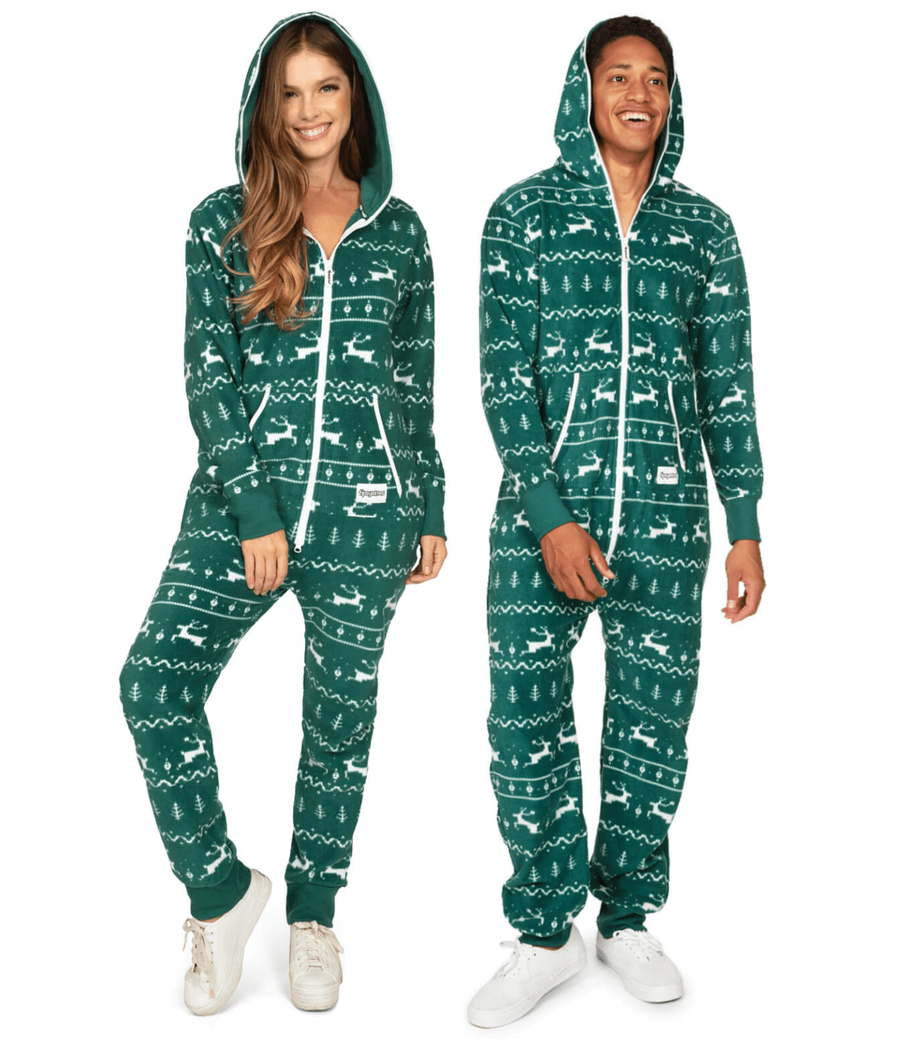 Matching Green Fair Isle Couples Jumpsuits