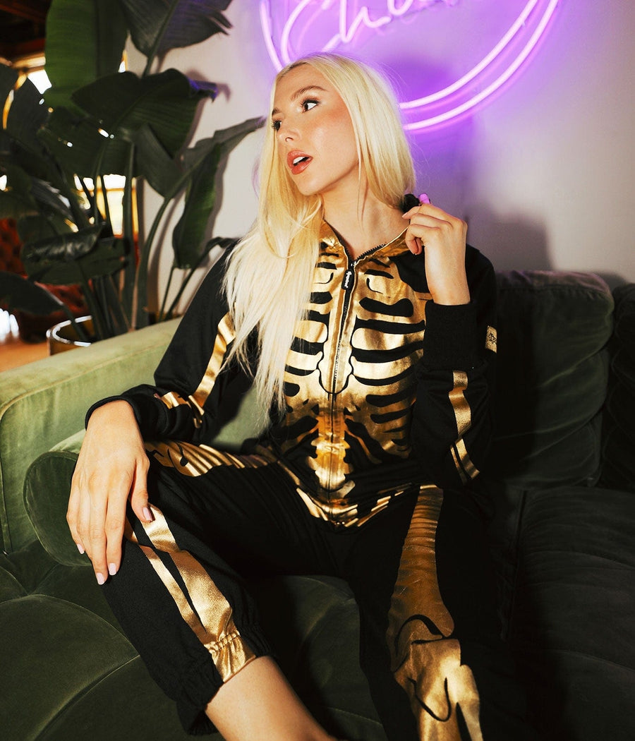 Women's Gold Skeleton Costume