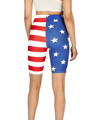 Women's American Flag Bike Shorts Image 5