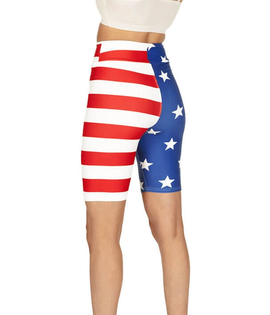 Women's American Flag Bike Shorts Image 6