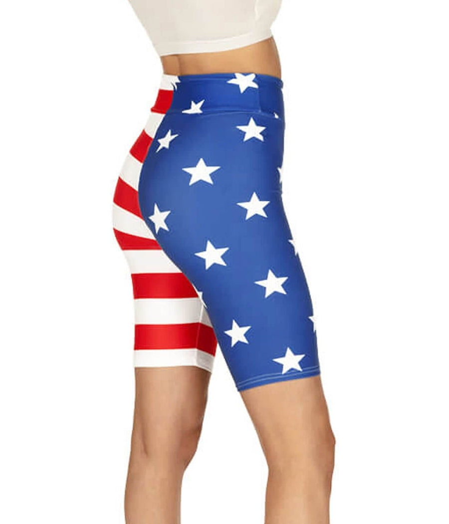 Women's American Flag Bike Shorts Image 7