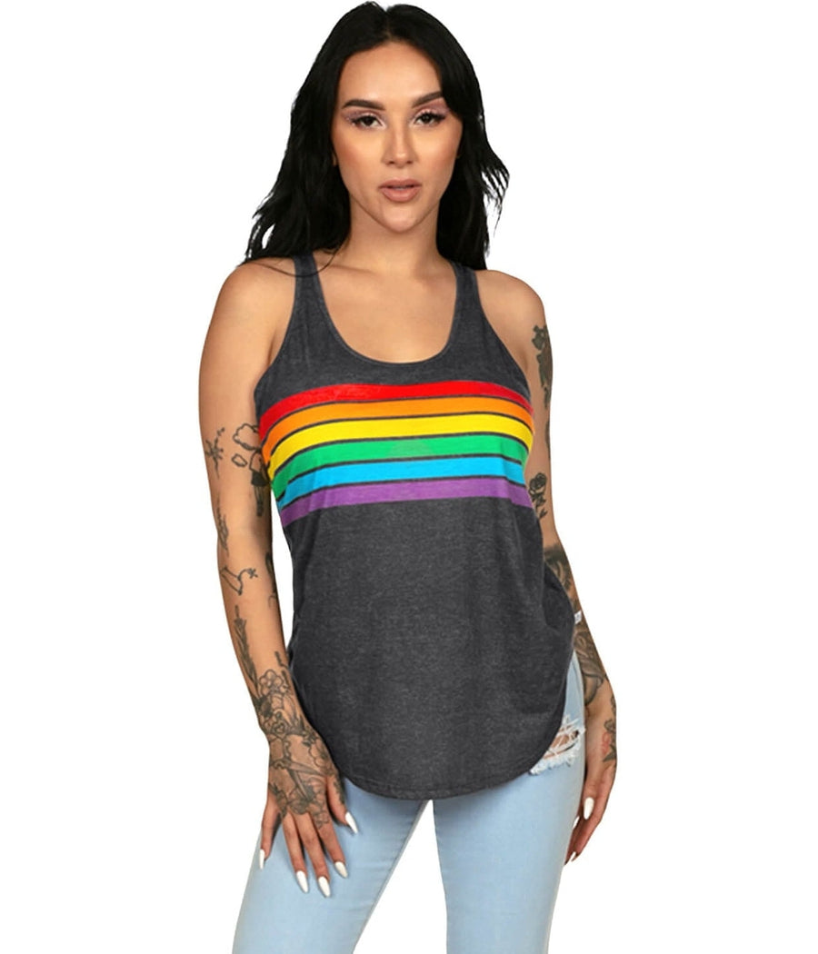 Charcoal Rainbow All the Way Racerback Tank Top