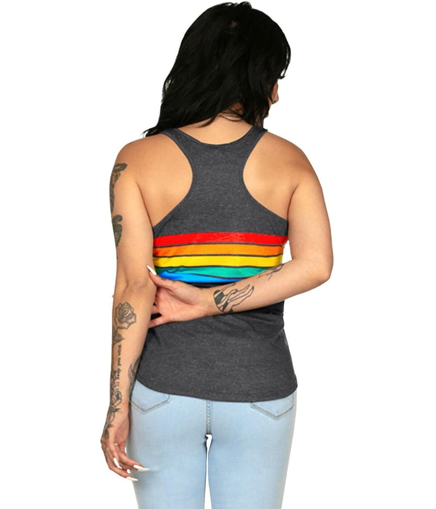 Charcoal Rainbow All the Way Racerback Tank Top Image 3