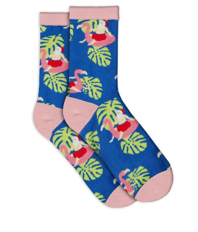 Women's Santa Pool Party Socks (Fits Sizes 6-11W) Primary Image