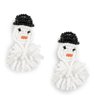 Beaded Snowman Earrings