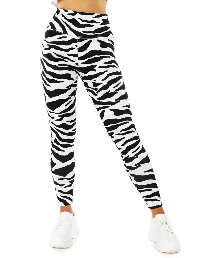 Zebra High Waisted Leggings: Women's Halloween Outfits | Tipsy Elves