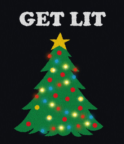 Women's Get Lit Light Up Plus Size Ugly Christmas Sweater Image 2