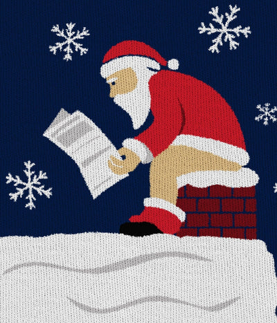 Women's Santa's Log On Fire Oversized Christmas Sweater Image 2