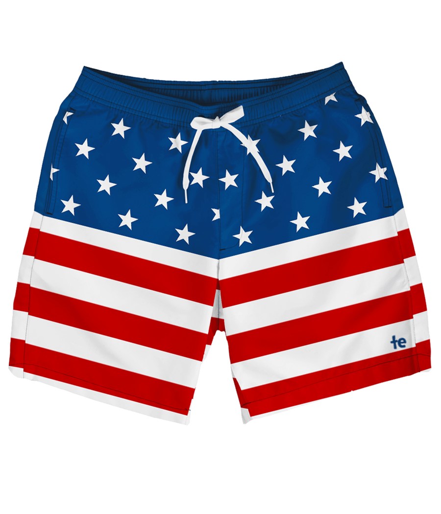 Men's flag online swim trunks