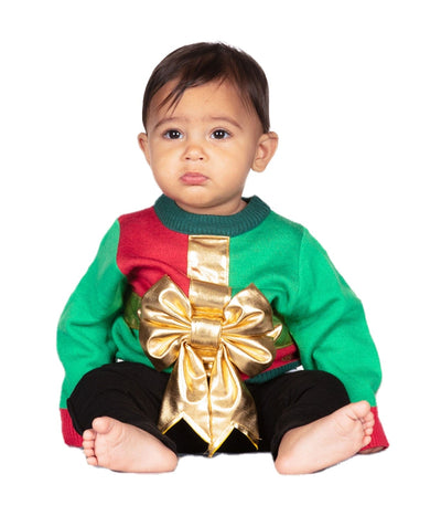 Baby Boy's Little Present Ugly Christmas Sweater Image 2