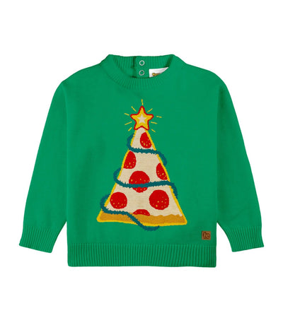 Toddler Girl's Pizza Tree Ugly Christmas Sweater