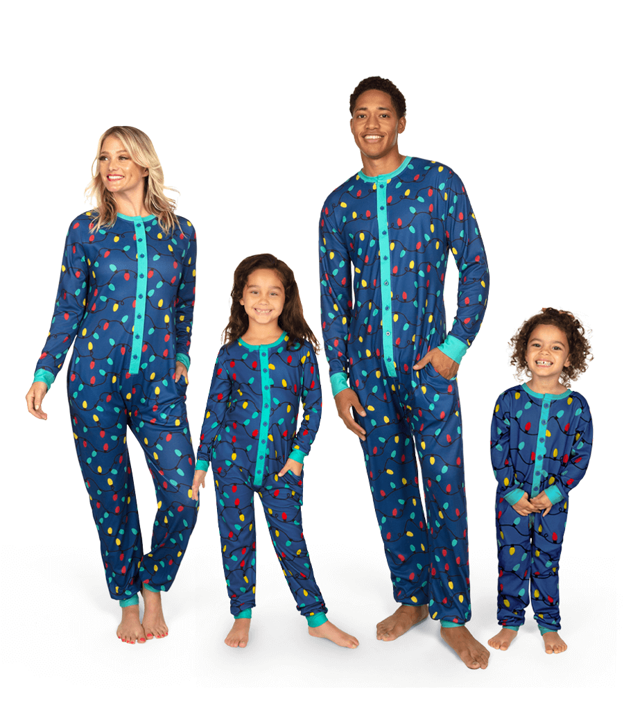 Matching Christmas Lights Onesie Family Pajamas Tipsy Elves