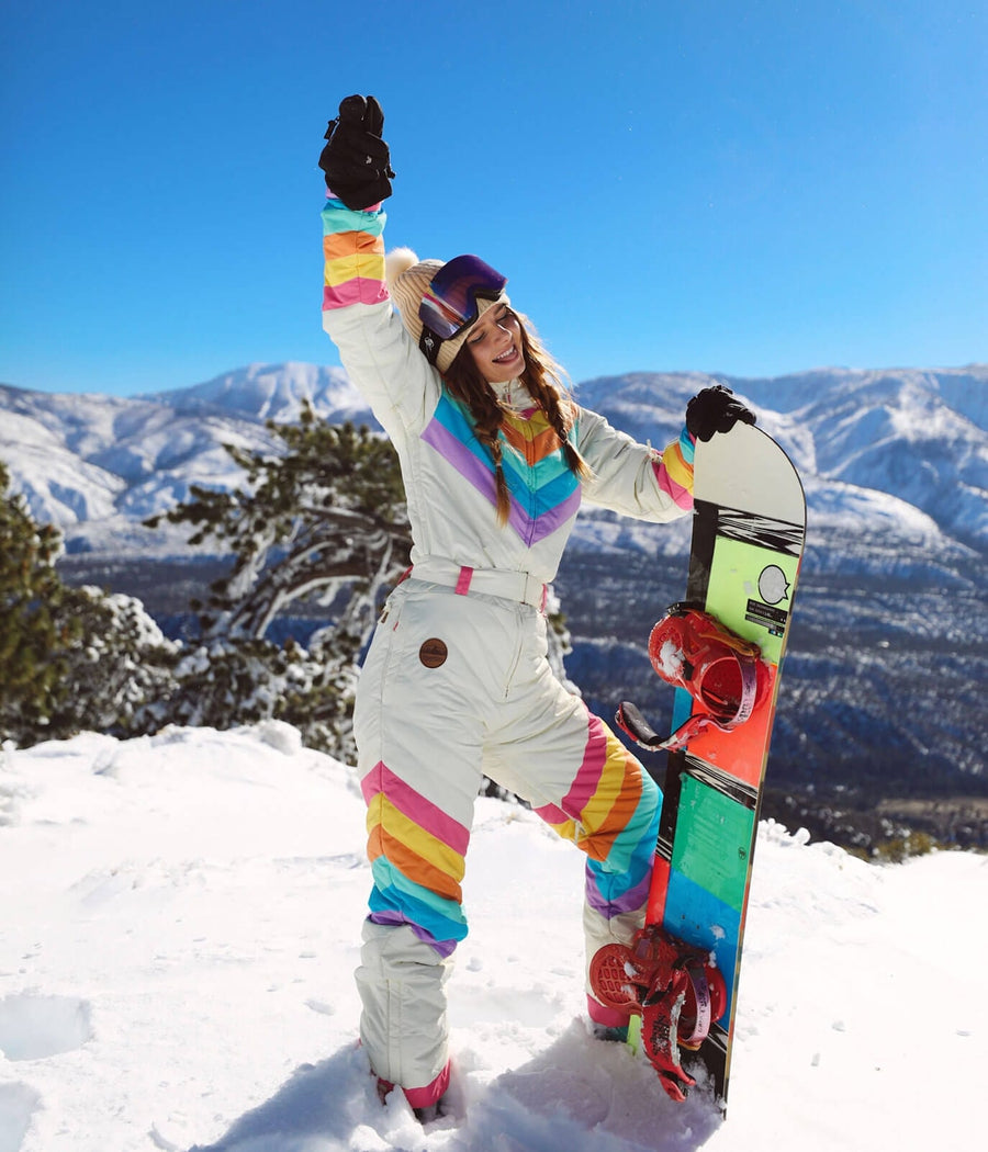 Retro Rainbow Snow Suit: Women's Ski Snowboard Apparel Tipsy Elves