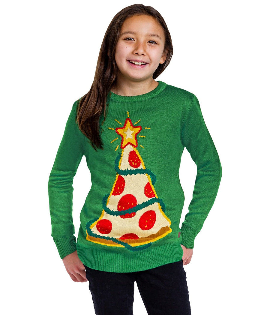 Girl's Pizza Tree Sweater Image 3